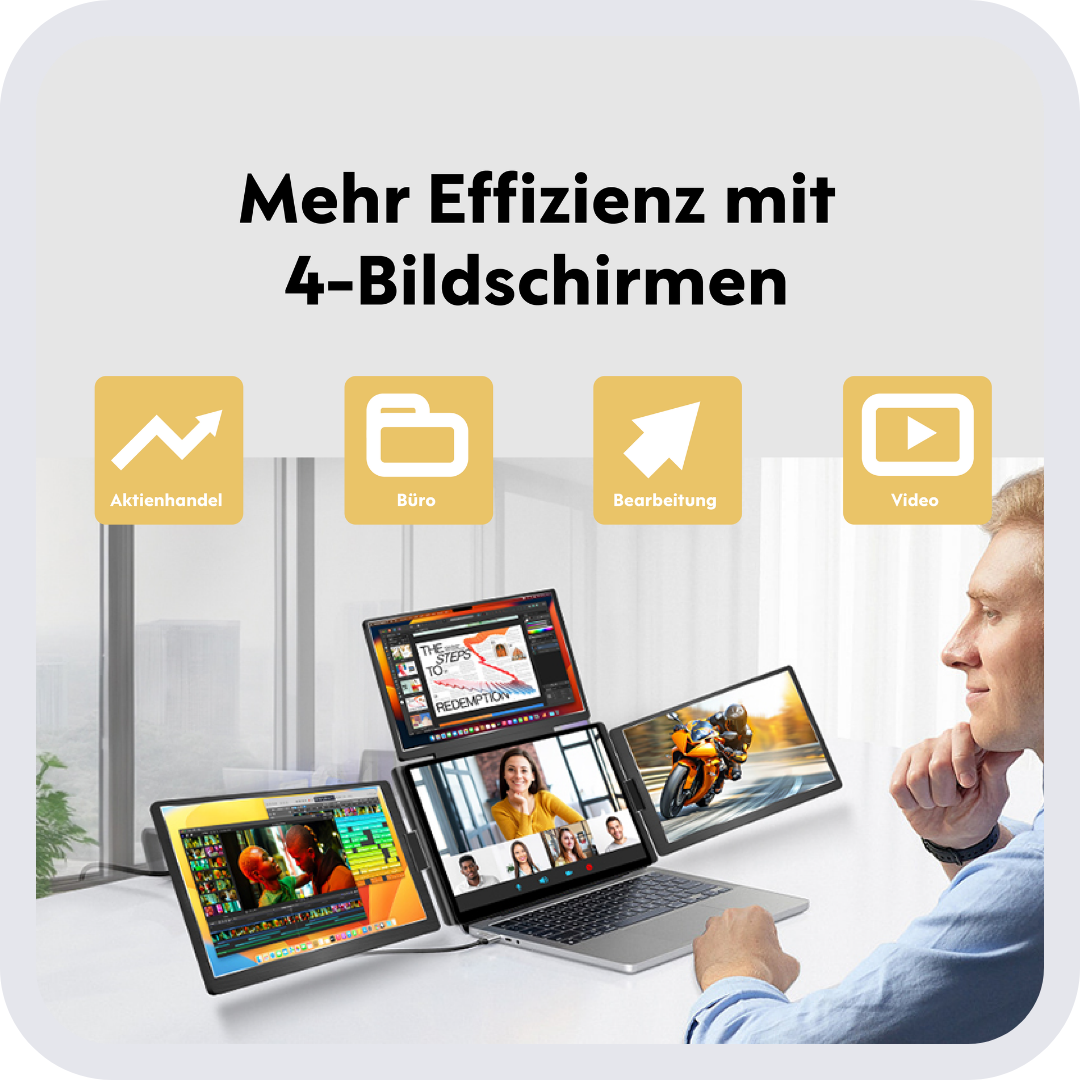 Flexi4Lap 14 Zoll – Die Ultimative Multi-Screen-Erweiterung - 309mm bis 425mm Bildschirmbreite