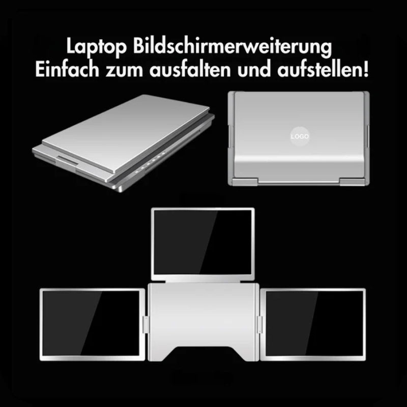 FlexiQuad 14 Zoll Dockstation - Laptop Bildschirmerweiterung - Einfach zum Ausfalten und Aufstellen