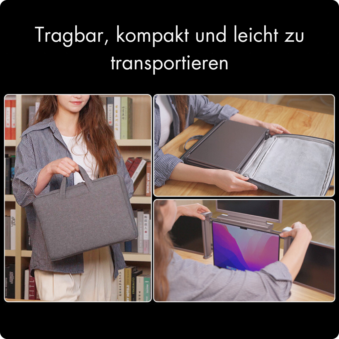 FlexiTriLap 13 Zoll - Die ultimative Laptop- Bildschirm Erweiterung - 285mm bis 397mm Bildschirmbreite