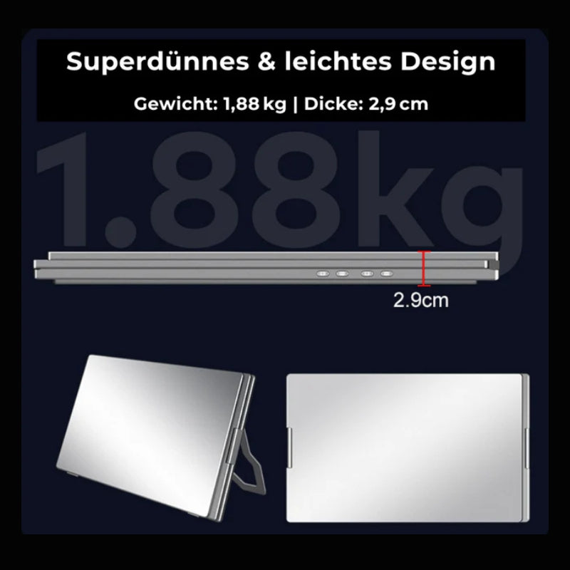 FlexiTriLap 16 Zoll Dockstation - Laptop Bildschirmerweiterung in einem dünnen und leichten Design