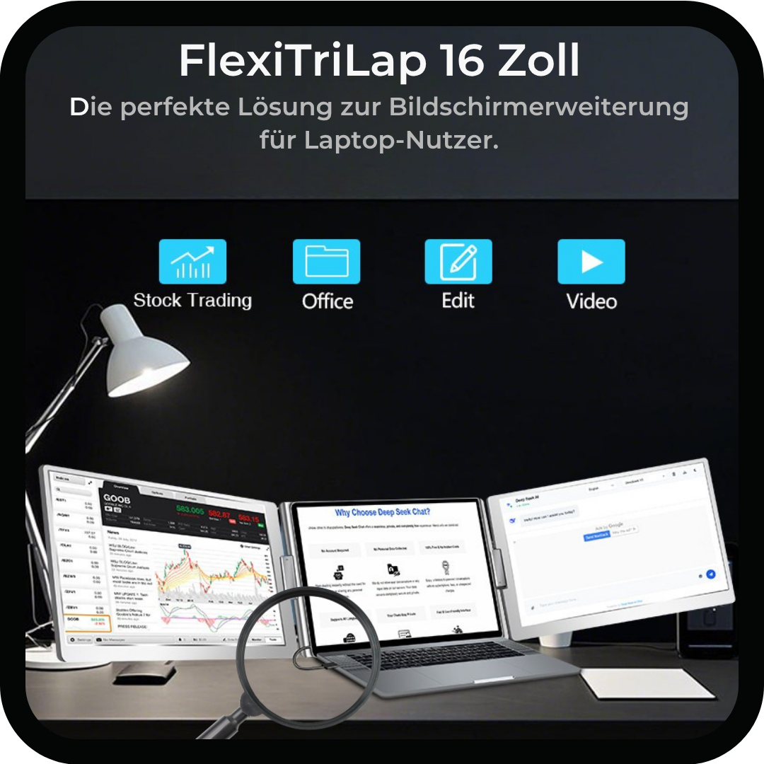 FlexiTriLap 16 Zoll - Grössere Displayfläche für noch besseres Arbeiten