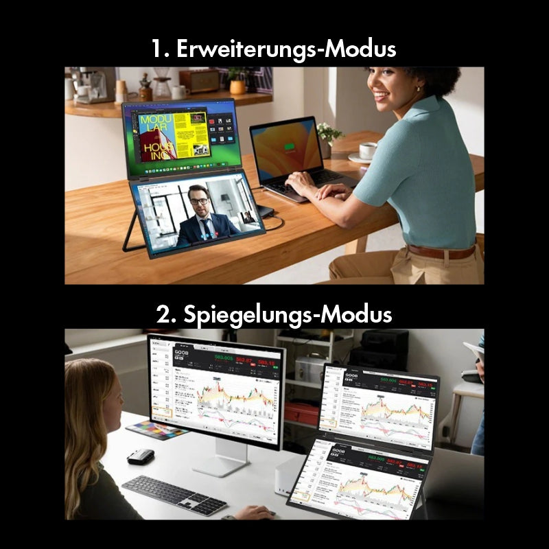 FlexiTwin 16 Zoll - im Erweiterungs-Modus und im Spiegelungs-Modus