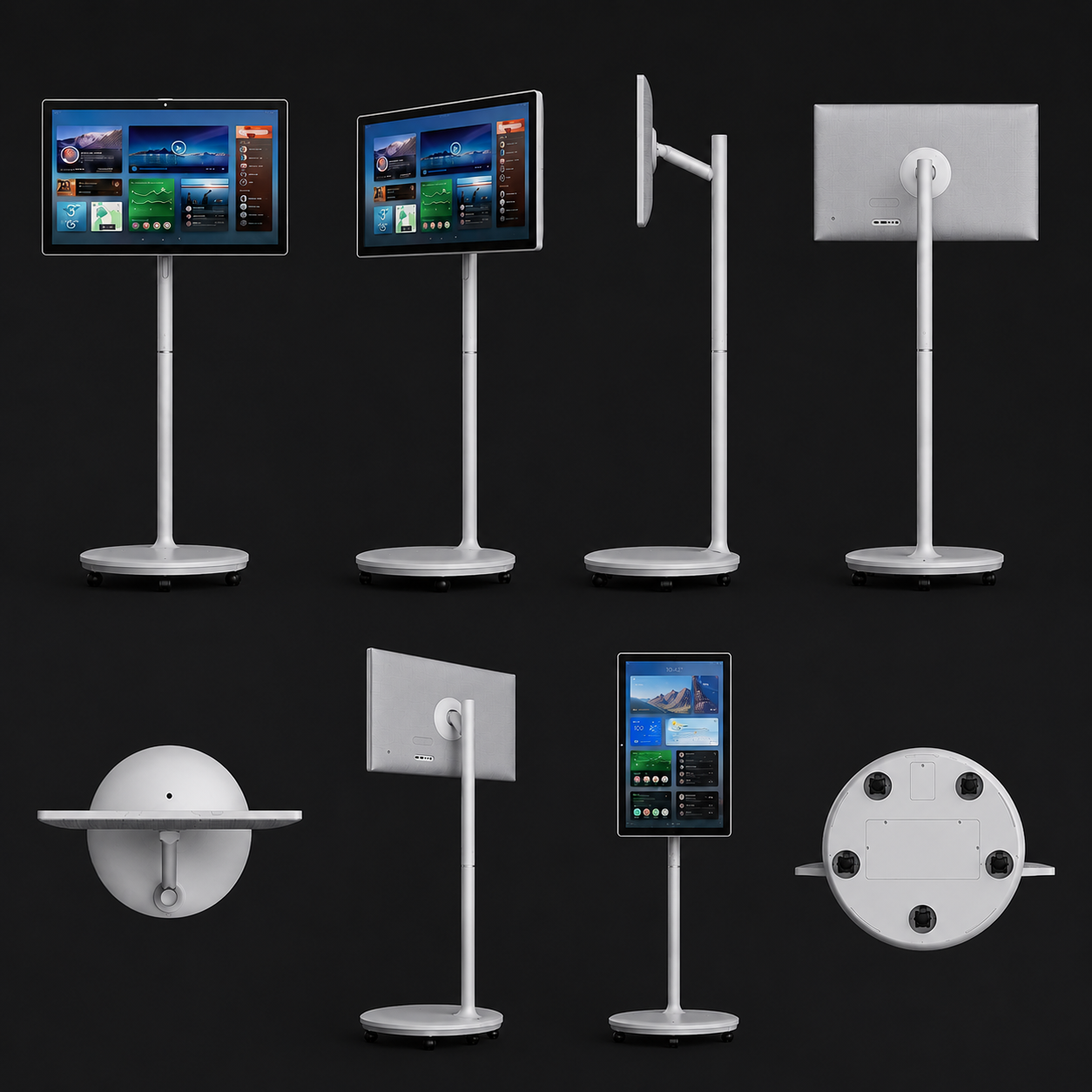 FlexiVision Pro 27 Zoll – mobiler Touchscreen mit Akku, Android 13 und Rollen für Unternehmen