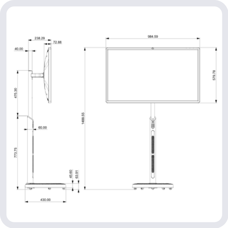 FlexiVision Pro 43" – 4K Touch Display mit Akku und Android 15