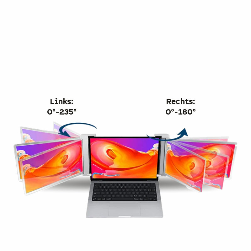 FlexiTriLap 13 Zoll - Die ultimative Laptop- Bildschirm Erweiterung - 285mm bis 397mm Bildschirmbreite
