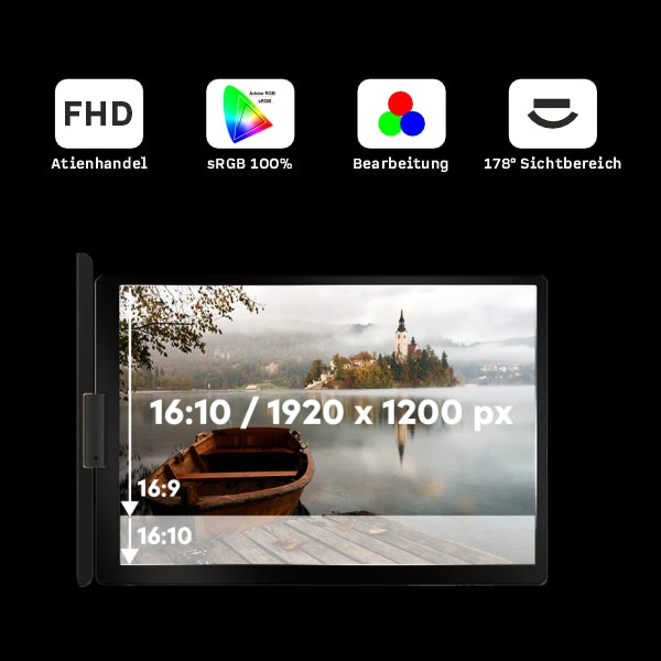 FlexiQuad 14 Zoll Dockstation - mit FHD Auflösung, sRGB und 178 Grad Sichtbereich