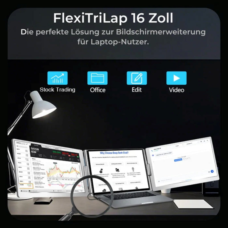 FlexiTriLap 16 Zoll Dockstation - Mobile Laptop Bildschirmerweiterung